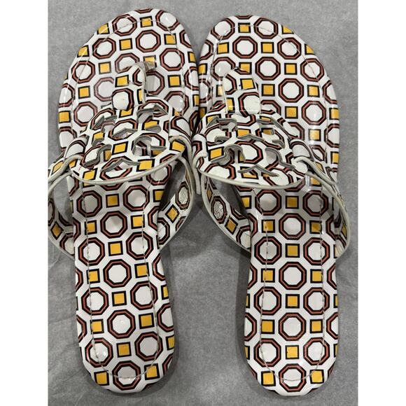 Tory Burch color 14, 40173 Size 9-10, Geometric Flip Flop Sandels, Never Worn - Picture 1 of 13